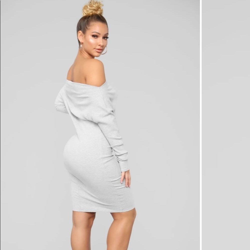 Fashion Nova gray sweater dress - Picture 4 of 7